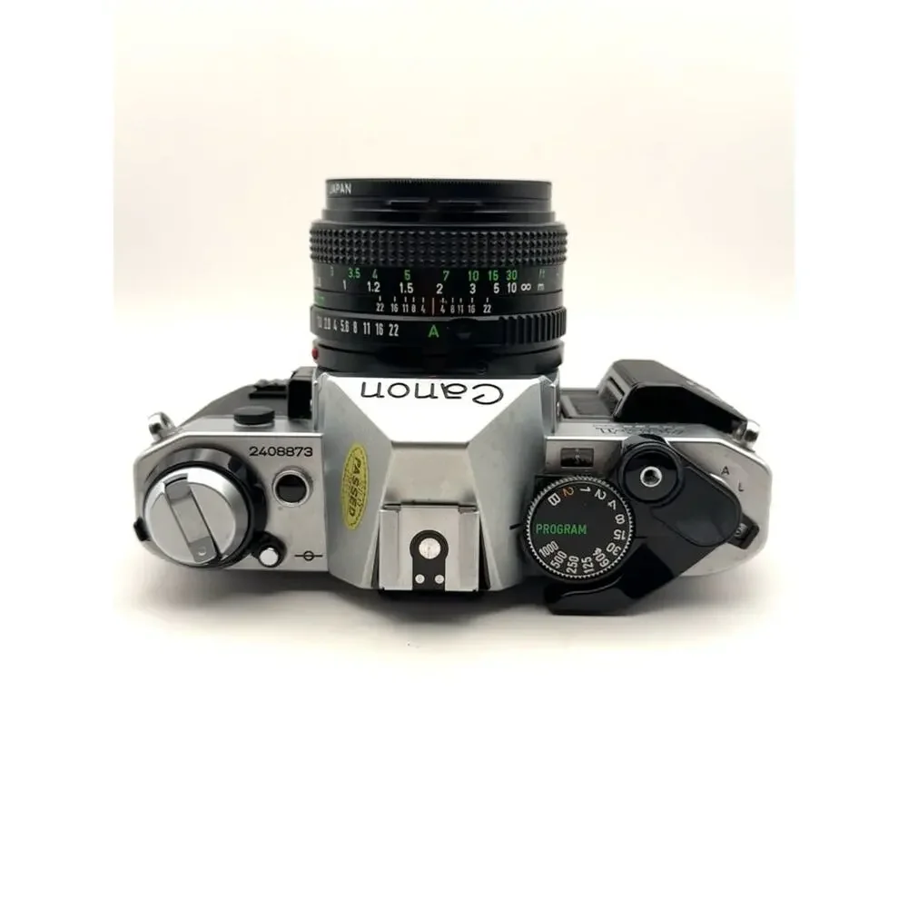 Canon AE-1 Program 35mm SLR Film Camera FD 50mm f/1.8 Lens Silver